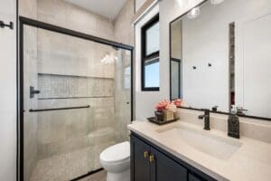 Hall Bathroom with walk-in shower and clean finishes in Queen Creek AZ